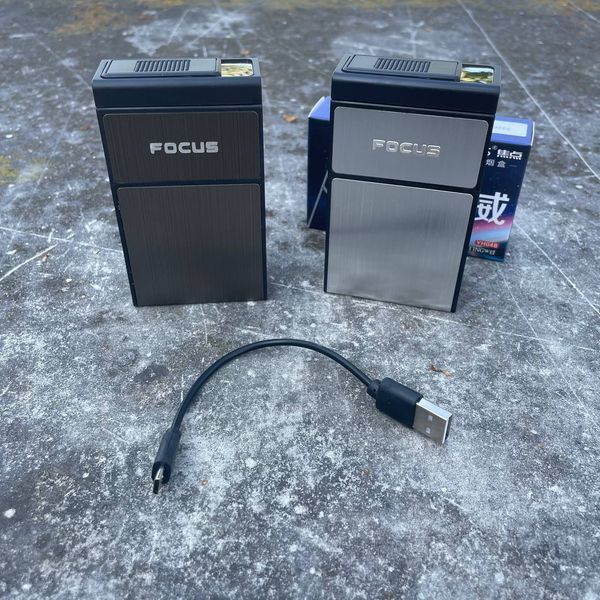 Електричний портсигар з Usb запальничкою на 20шт сигарет электрический портсигар фото